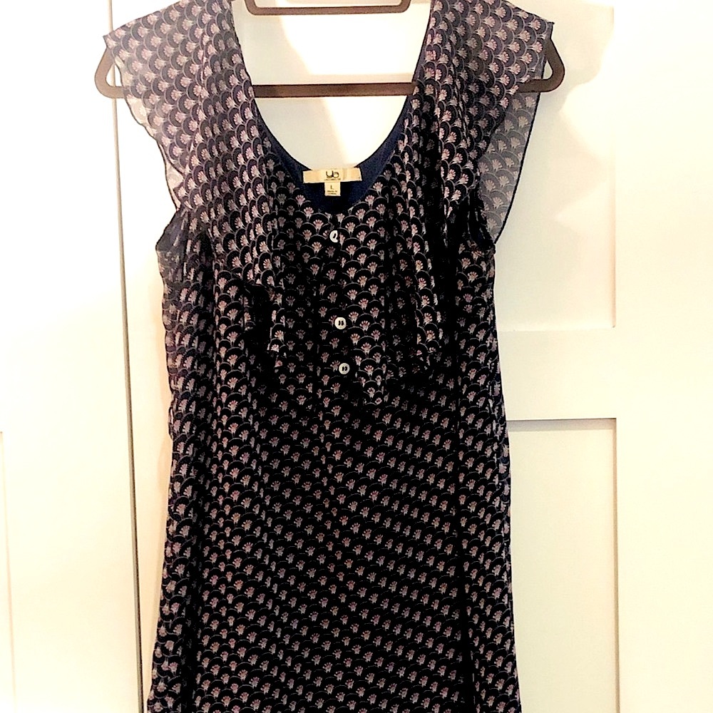 YA Los Angeles Navy Print Shift Dress